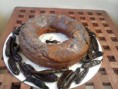 budín integral de algarrobas y pasas endulzado con miel